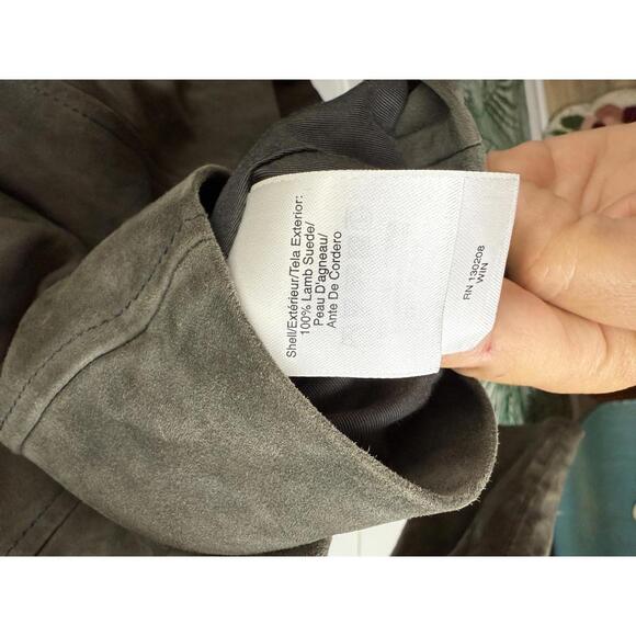 EDUN (designed by Bono) 100% Lamb Suede Asymmetric Moto Jacket - Size - Large - Picture 3 of 9